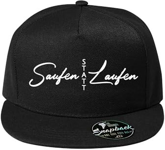 Saufen statt laufenDELUNO Baumwolle Baseball Cap Basecap Unisex Kappen Sport Reisen Style Kappe Mütze Schwarz (Cap-547-Schwarz)
