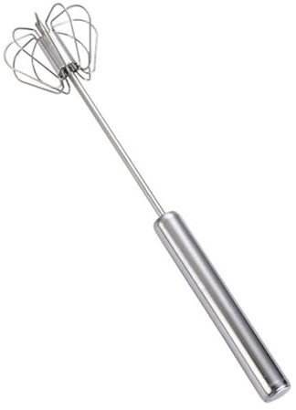 Egg Whisk Stainless Steel - Hand Push Whisk Egg Blender Semi - Auto Rotating Push Mixer Multifunction Hand Whisk for Baking, Cooking, Whisking