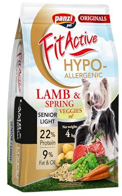 Panzi Pet - Fit Active Hypoallergenic Senior – Hundefutter mit Lamm ohne Geflügel – Senior Trockenfutter für ältere Hunde – 4 kg