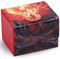 UAONO Deck Box für MTG Karten, Trading Card Aufbewahrungsbox für 120+ gesleevte Commander Decks, PU Leder Kartenbox passend für TCG Magic Karten mit 2 Unterteilungen (Rot, Flamme)