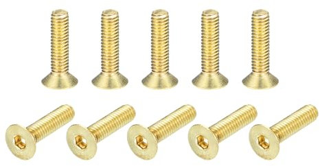 QUARKZMAN Viti a Testa Piatta con Esagono Incassato, M4-0.7 x 16mm, 24pz, Bulloni di Fissaggio con Guida Esagonale Interna in Ottone