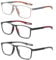 MMOWW 3er-pack Lesebrille Herren Damen Sportliches - Anti-blaue Ultraleicht TR90 Rahmen Computerbrille Arbeits Lesehilfe +1.25