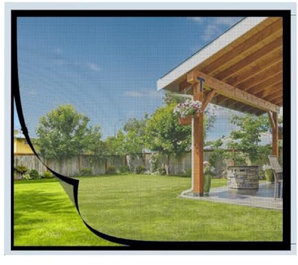 Moskitonetze für Fenster, 90x145cm Schwarz Fliegengitter für Fenster Insektenschutz Fensternetz mit Selbstklebeband