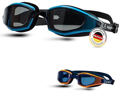 aquazon Schwimmbrille für Erwachsene und Jugendliche - klare Sicht durch Anti Fog - extra bequem durch AQUAFLEX Silikon -UV Schutz - Quick lock Größeneinstellung, Taucherbrille inkl. Dry Box