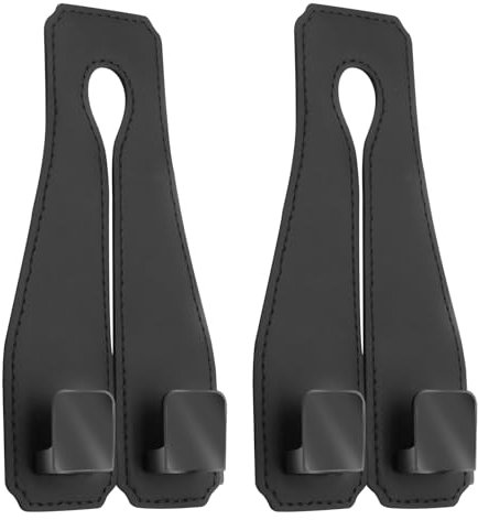 Lot de 2 crochets de rangement pour dossier de siège de voiture,crochets de sac à main pour appui-tête de voiture entièrement en cuir pour accrocher des tasses parapluies,Car Seat Back Storage Hook