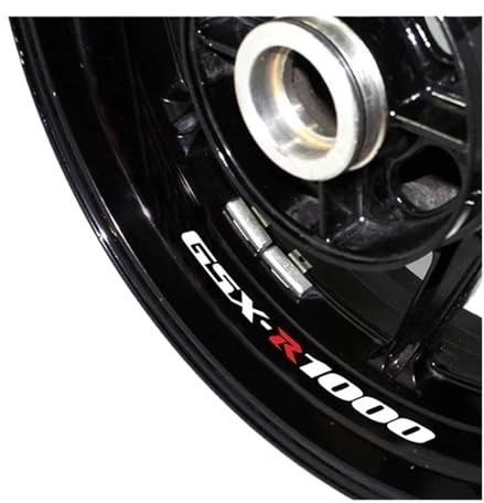 Felgenrandaufkleber Motorrad Reflektierender Dekorativer Aufkleber Passend Für GSX-R1000 Gsxr 1000 Gsxr1000(Red white)