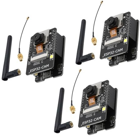 Per ESP32-CAM modulo,QIQIAZI 3PCS ESP-CAM-MB Dual-Core WiFi Bluetooth con Telecamera OV2640 + 2.4G antenne IPEX, micro USB,con Slot per Scheda TF Compatibile con Arduino