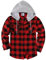 SwissWell Chemise à Carreaux Flanelle Bûcheron Homme Surchemise Manches Longues Capuche Bouton Décontractée Rouge L