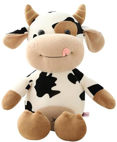 champracer Kuh Plüschtier, Plüschkuh Stofftier Flauschiges Kühe Tier Gefüllte Kuscheltier zum Kuscheln und Spielen, Toys Plüsch für Kinder & Erwachsene Weihnachten Geburtstagsgeschenk (30cm)