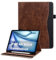 ONETHEFUL Custodia per iPad Air 6 M2 2024/iPad Air 5 2022/iPad Air 4 2020 Cover per Tablet in Pelle PU, Compatibile per iPad Air 6/5/4 Generazione con Supporto Auto Sonno/Sveglia Marrone