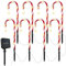 Murman Zuckerstangen Lichterkette Outdoor Solar LED Zuckerstangen Beleuchtet Außen Weihnachten Deko Beleuchtung,Zuckerstangen Weihnachtsbeleuchtung Mit Funkelnde Sterne,Weihnachten Deko Für Rasen,Hof