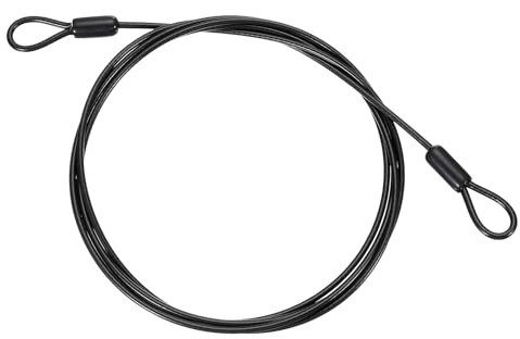 PATIKIL Cable de Acero Inoxidable Recubierto de Vinilo de 1/8 de Diámetro con Lazos, 6.6 Pies (79) de Cuerda de Alambre Flexible para Candado de Cadena de Seguridad, Negro