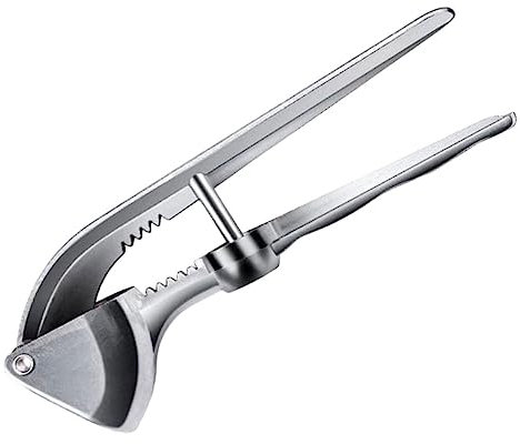 MAGICLULU Edelstahl Knoblauchschneider Manueller Knoblauchwolf Knoblauchpresse Knoblauchzerkleinerer Für Knoblauch Ingwer Nüsse Mit Kolben Zum Drücken Und Pressen