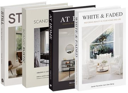 4Pcs Decorative Fake Books for Home Decor, Hollow Faux Books for Coffee Table, Bookshelf, Bedroom, Living Room, Aesthetic Room Decor