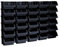 Hünersdorff 30 x Sichtbox - Stapelbox Lagerbox SET in Größe 1 - aus bruchsicherem Polypropylen (PP) - Rezyklat- ideal für Ordnungs- und Sortiersysteme, Wandplatten, Fahrregal, Werkstattregal - Schwarz