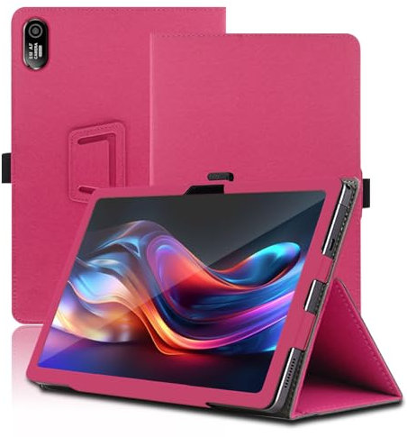 Case for Acer Iconia Tab V10 10.1 inch, Acer Iconia Tab V10 Tablet Case, Folding Stand Protective Cover with Pencil Holder and Wrist Strap, Full Protection. (Red)