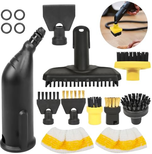 15 pezzi per pulitore a vapore Kärcher accessori Easyfix SC1 SC2 SC3 SC4 SC5 accessori set di spazzole rotonde ugello spazzola tonda spazzola pulitore a vapore, ricambio accessori per pulizia a vapore