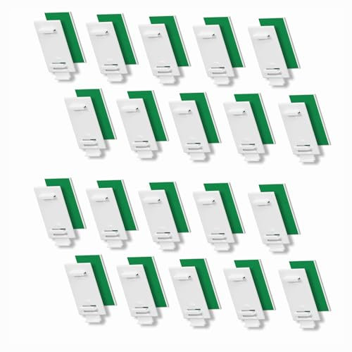 KLEMMFLEX Klebehalter 20 Stück, lang, für Klemmfix Rollo, Doppelrollo, Duo-Rollo, ohne Bohren, zum Kleben, als Zubehör, Ersatzteil für die Befestigung am feststehenden PVC-Fenster, Balkontür
