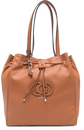GUESS Calebra Drawstring Tote Cognac