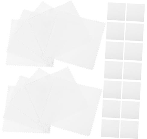 OATIPHO 50 Stück Poliertuch für Schmuck und Brillen Weißes Mikrofaser suede Reinigungstuch zur Entfernung von Oxidation und Anlaufen Vielseitiges Silberputztuch für Schmuck und