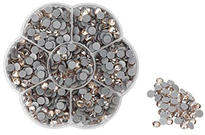 1000 Stück Strasssteine, Hotfix-Strasssteine, Nagel-Strasssteine, glänzend, transparentes Glas, dekorativ, DIY-Nagelkunstzubehör für Mädchen und Frauen, Kleidung, Nagelkunst (JM201 Goldenes Phantom)