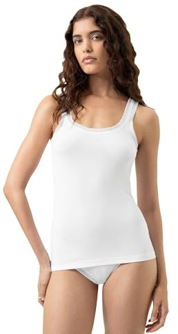 Mey Damen Top: Figurbetont, Tiefer Rundhalsausschnitt, Elastische Spitzenverzierung, Breite Träger, Serie Modal Lace