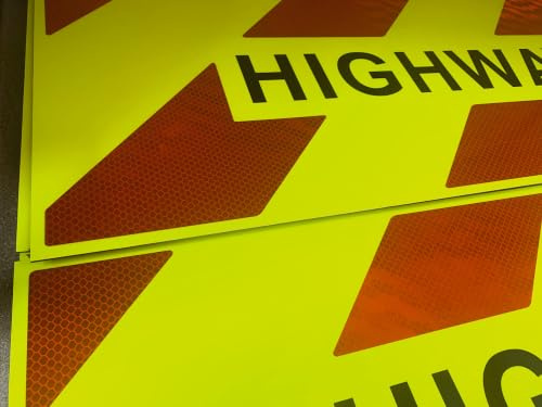 Chapter8Fleet One-Piece Highway Maintenance Chevron 1200x300mm | Chapter 8 Compliant Vehicle Sign | Prismatic Red & Fluorescent Yellow | Motorway 70mph | Tipper Van HGV Recovery
