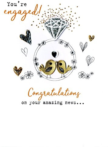 Irresistible You're Engaged Engagement Greeting Card Embellished Cards