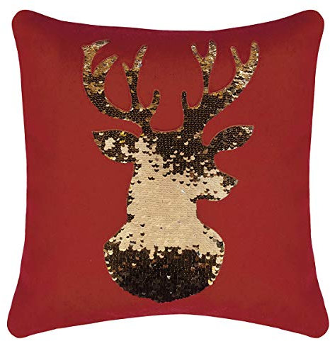 pad / Davos Kissenhülle/Zierkissenhülle in rot 40x40cm inklusive EIN winterliches Duftsachet der Firma Greenleaf