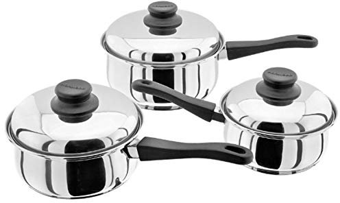Judge Essentials Stainless Steel Induction 3 Piece Saucepan Pan Set