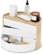 Umbra Moona Schmuckaufbewahrung, Makeup Organizer und Accessoire Organizer mit drehbaren Schubfächern, 3-lagig, Weiss / Natur