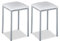 ASTIMESA - Taburetes de Cocina tapizado - Estructura sólida y Firme - Estructura Color Aluminio y Asiento en Polipiel - Color del Asiento: Blanco. Contenido: 2 Unidades. Medidas: 35 x 35 x 45 cm