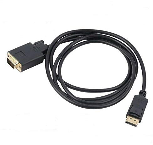 Multibao 2M DisplayPort DP Plug to SVGA VGA HD Plug Male to Male Digital Video Gold-Plated Cable Lead Black