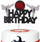 Anxdh Karate Kuchen Top Hut, Taekwondo Thema Kuchen Top Hut, Karate Happy Birthday Party Supplies funkelnde schwarze Dekoration
