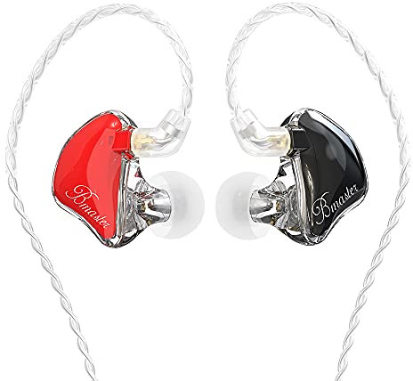 BASN in-Ear Monitors, Bmaster Triple Driver HiFi Stereo Noise-Isolating with Enhanced Bass for Musicians Stage/Audio Recording(PRO Red/Black)