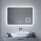 AQUABATOS® 100x70 cm Badspiegel mit Beleuchtung badezimmerspiegel Lichtspiegel LED Wandspiegel, Touch-Schalter Dimmbar + Kaltweiß 6400K + Schminkspiegel + Anti-beschlag + Digital Uhr