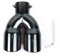 iSpchen Auto Auspuffblende Dopperohr Edelstahl Auspuff Blende Schalldämpfer Endrohr Auspuffblenden Universal Auspuffrohr Auspuffendrohr Heckschalldämpfer 63mm,Schwarz