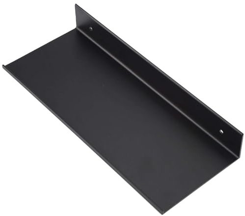 Cyrank Wandregal Schwarz Metall, Wandregal Klein, Mini Regal, Wandregal Metall, Wandregal Schwarz, Schweberegal Schwarz, Kleines Wandregal, Bathroom Shelf Badewannenablage Schwarz 50x4x12cm