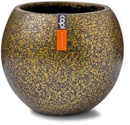Capi Europe - Gefäß Kugel Terrazzo Gold - 10x9 - Gold - Blumentopf für drinnen - CAPI Indoor - BTZG101