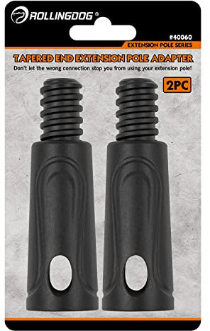 ROLLINGDOG Verlängerungsstangen-Adapter, 2 Stück, passt konische Enden an Gewindeenden, ideal für Verlängerungsstangen im Click-In-Stil