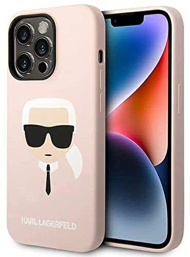 Karl Lagerfeld KLHCP14LSLKHLP hülle für 14 Pro 6,1 hardcase rosa/pink Silicone Karl`s Head