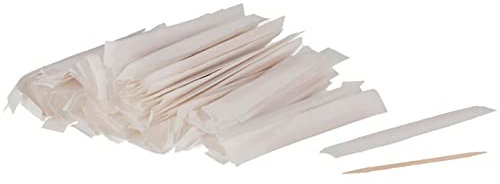 Acan Tradineur - Caja de 120 Palillos de Madera envueltos Individualmente, Palillos de Dientes Doble Punta, Pinchos, Aperitivos, Manualidades, cócteles - 6,5 cm