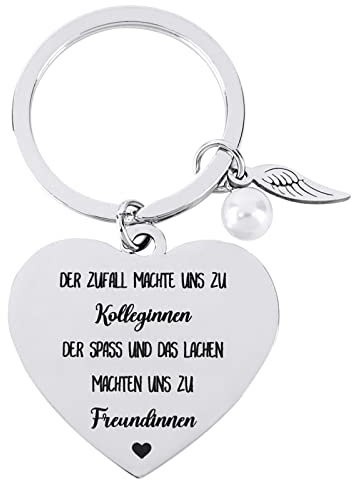 COLOFALLA Schlüsselanhänger für Kollegin Kollegen Herz Abschiedsgeschenk Geschenk zum Abschied mit Gravur Freundschaftgeschenk Danke Glücksbringer zum Geburtstag Weihnachten Rente