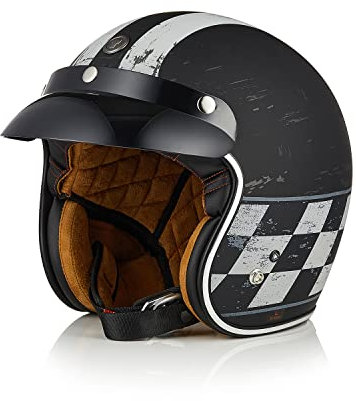 TORC Casco Moto Jet Vintage Aperto Casco Scooter Retrò con Visiera Parasole Omologato ECE 22-06