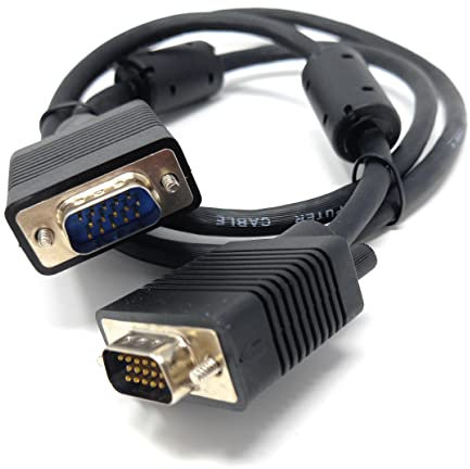 1m VGA to VGA Cable 15 pin SVGA Male to Male for Monitor Computer PC Laptops TV Projectors Extension Lead, HD15 All Data Pins Connected 3.3ft Black