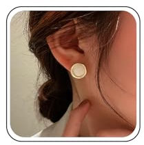 TseenYi Opal Ohrstecker Ohrringe Gold Opal Ohrringe Vintage Minimalistisch Kreis Ohrringe Retro Braut Ohrringe Schmuck Für Frauen Und Mädchen Geschenke