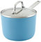 KitchenAid Harteloxierte Keramik-Kochgeschirr-Saucenpfanne mit Deckel, 3 Viertel, blauer Samt