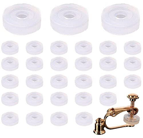Wudaizhi 30 Stück Ohrring-Komfortpolster für Clip-On-Ohrringe Anti-Schmerz-Silikon-Ohrring-Ring-Kissen
