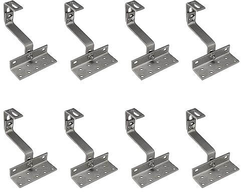 8X Dachhaken 3-fach verstellbar Edelstahl PV Photovoltaik Solar Montage Solarpanel Dachhalterung Dachhalter Solar Solarmodul befestigung set Dach Halterung Dachhacken Haken roof hook 115mm