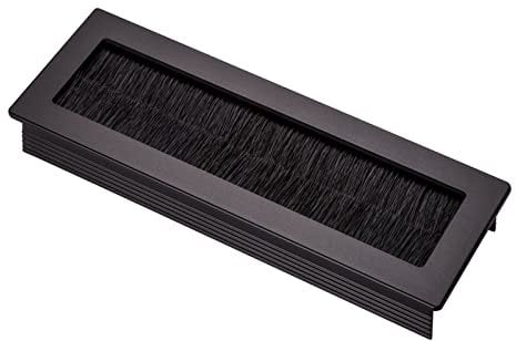 SOTECH 1 x Kabeldurchlass Toledo aus Aluminium schwarz eloxiert 150 x 70 mm, Einbaumaß: 140 x 62 x 15,3 mm Kabeldurchführung